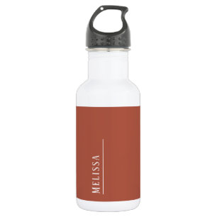Bouteille D'eau monogramme personnalisé, couleur terre cuite moder
