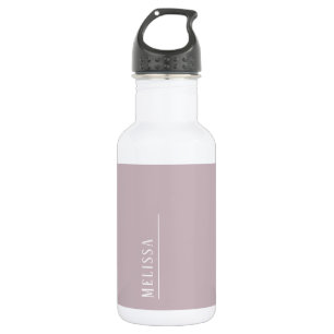 Bouteille D'eau monogramme personnalisé, lavande mauve moderne