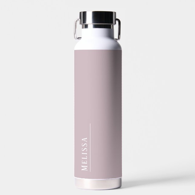 Bouteille D'eau monogramme personnalisé, mauve moderne (Avant)