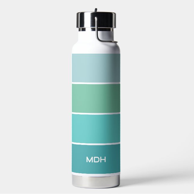 Bouteille D'eau Monogramme personnalisé Motif de bandes (Gym)