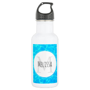 Bouteille D'eau Monogramme photo de la piscine bleu clair