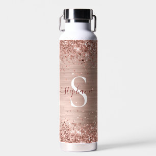 Bouteille D'eau Monogramme Rose Gold Faux-Parties scintillant Girl