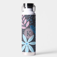 Monogramme rose Motif moderne Big Blue Flower