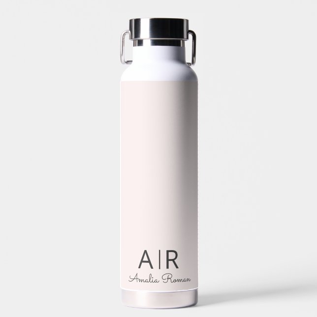 Bouteille D'eau Monogramme rose personnalisé (Avant)
