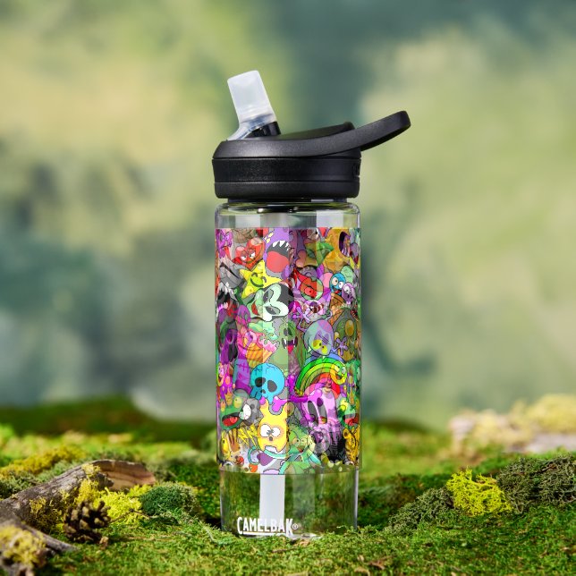 Bouteille D'eau Monstres caractères mignons Motif d'Halloween (Extérieur)