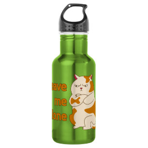 Bouteille D'eau Moody Fat chat me laisser seul en acier inoxydable