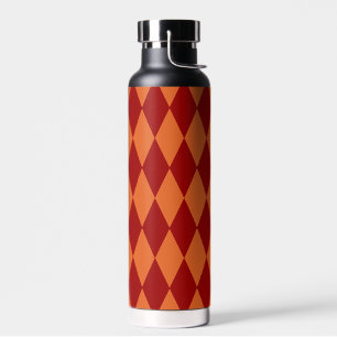 Bouteille D'eau Motif à carreaux Harlequin rouge et orange