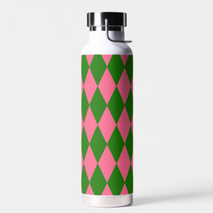 Bouteille D'eau Motif à carreaux Harlequin vert rose