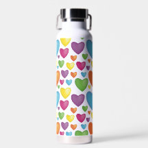 Motif à coeurs colorés à effet plastique