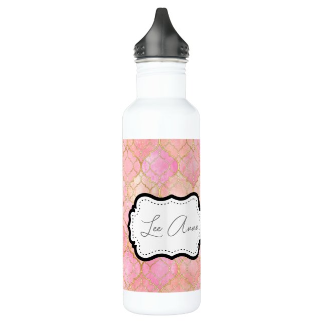 Bouteille D'eau Motif Abstrait rose pâle (Gauche)