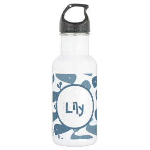 Bouteille D'eau Motif baleine bleue Nom des enfants