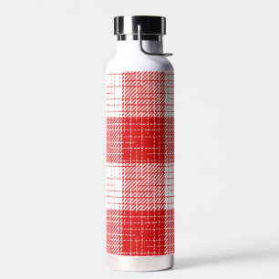 Bouteille D'eau Motif carreaux à carreaux rouges et blancs gras