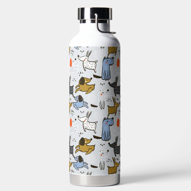 Bouteille D'eau Motif chien mignon Doodle (Droite)