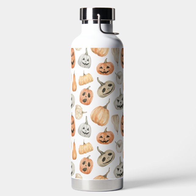 Bouteille D'eau Motif Citrouille d'aquarelle amusant (Droite)