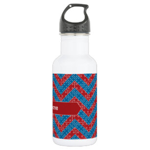 Bouteille D'eau Motif coloré de Chevron avec le bleu de rouge de