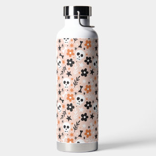 Bouteille D'eau Motif crâne de fleurs