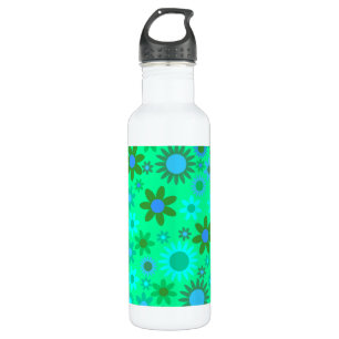 Bouteille D'eau Motif d'alimentation de fleurs vert brillant