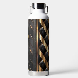 BOUTEILLE D'EAU MOTIF D'APPARENCE NOIR & OR MODERNE WEAVE