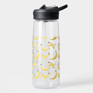 Bouteille D'eau Motif de banane jaune rétro drôle éditable pour fê