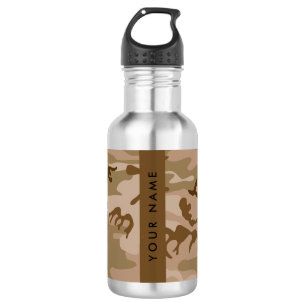 Bouteille D'eau Motif de camouflage du désert, Votre nom, Personna