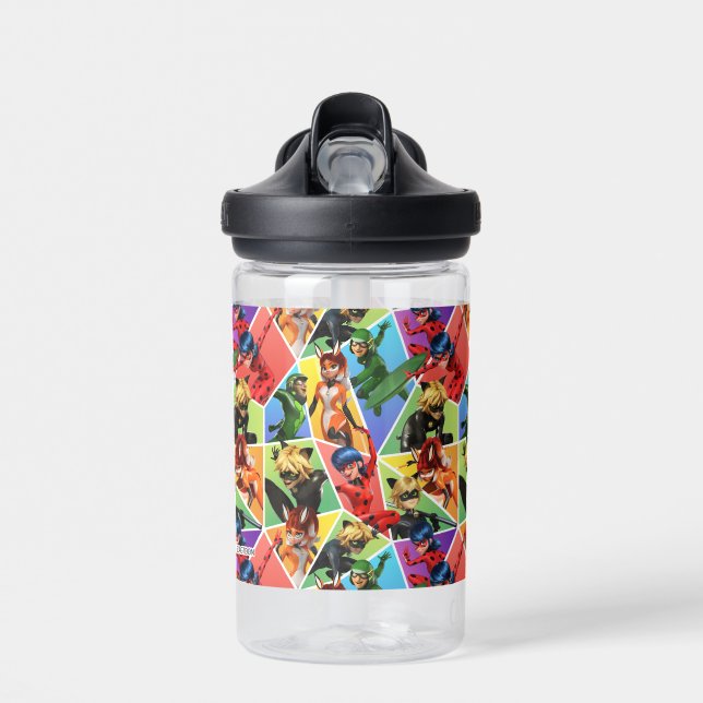 Bouteille D'eau Motif de caractères couleur miquille (Avant)