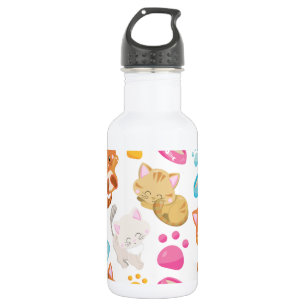 Bouteille D'eau Motif de chats, Chats mignons, Chat, Chatons, Patt