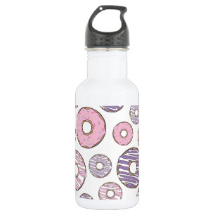 Bouteille D'eau Motif de donuts, Donuts roses, Donuts violets