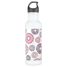 Bouteille D'eau Motif De Donuts, Donuts Roses, Donuts Violets