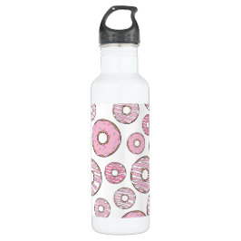 Bouteille D'eau Motif De Donuts, Donuts Roses, Saupoudrages