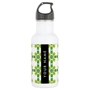 Bouteille D'eau Motif de feuille, Feuilles vertes, Votre nom