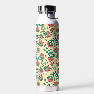 Bouteille D'eau Motif de fleurs et de feuilles pressées dessinées