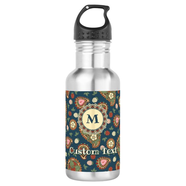 Bouteille D'eau Motif de fraise Paisley (Devant)