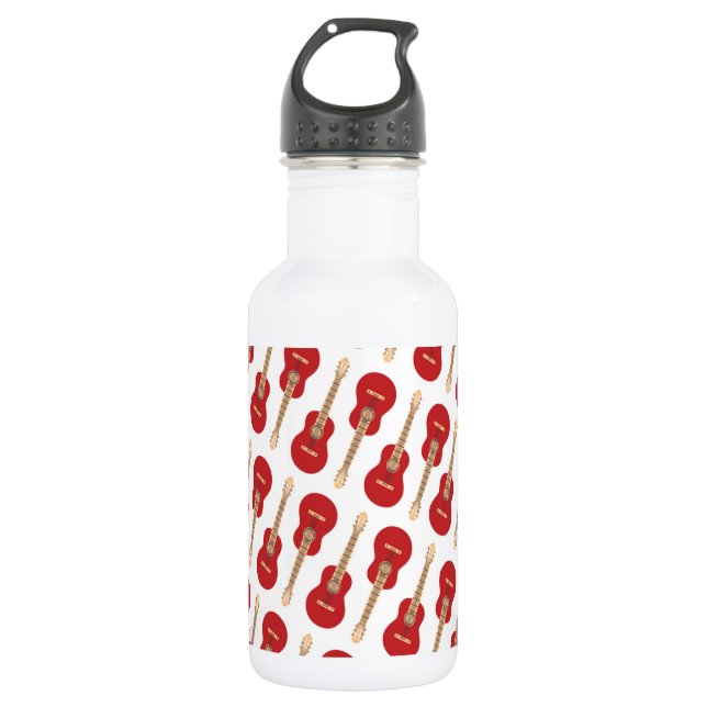 Bouteille D'eau Motif de guitare rouge (Devant)