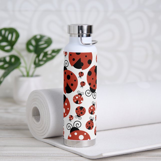 Bouteille D'eau Motif De Ladybugs, Mignons Ladybugs, Red Ladybugs (Yoga)