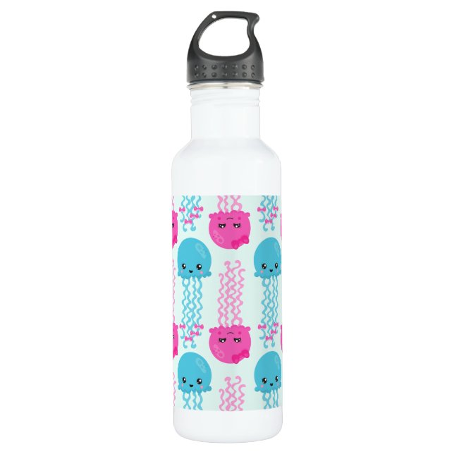 Bouteille D'eau Motif de méduses, Mignonne méduse, Sea Animaux (Devant)