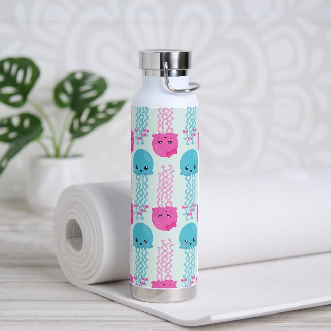 Bouteille D'eau Motif de méduses, Mignonne méduse, Sea Animaux (Yoga)