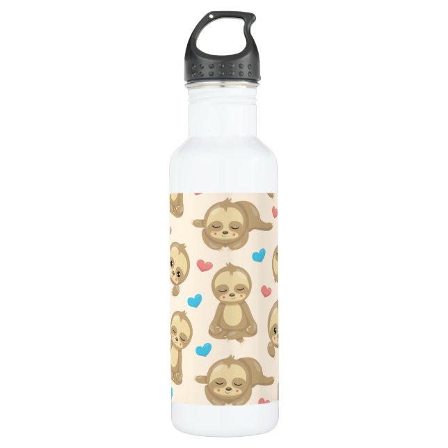 Bouteille D'eau Motif De Parfums, Mignons Parfums, Coeurs (Devant)