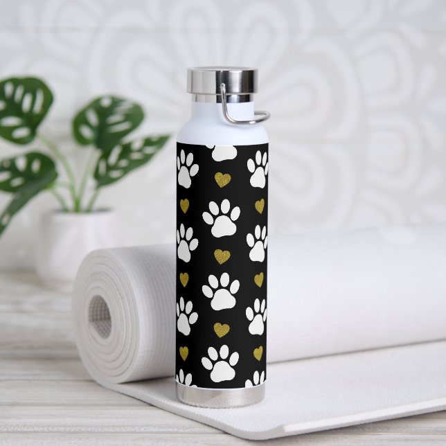 Bouteille D'eau Motif De Pâtes, Pâtes De Chien, Pâtes Blanches, Co (Yoga)