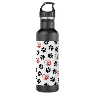 Bouteille D'eau Motif De Pâtes, Pâtes Noires, Pâtes Rouges, Coeurs