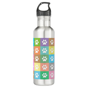 Bouteille D'eau Motif de pattes colorées