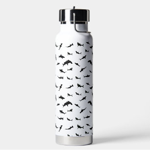 Bouteille D'eau Motif de requin-baleine noire et blanche Ombre