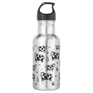 Bouteille D'eau Motif de vache caricaturée