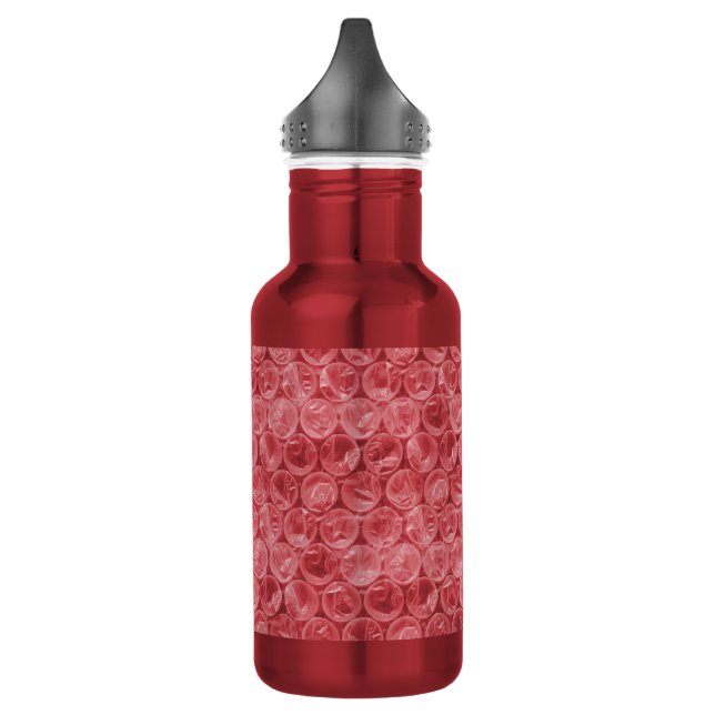 Bouteille D'eau Motif d'enveloppement de bulle rouge (Gauche)