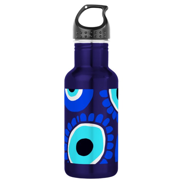 Bouteille D'eau Motif des yeux bleus et blancs (Devant)