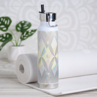 Bouteille D'eau Motif diamant blanc Iridescendant