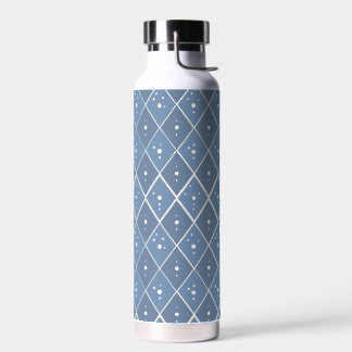 Bouteille D'eau Motif diamant géométrique bleu