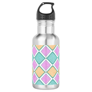 Bouteille D'eau Motif diamant prisme Harlequin pastel