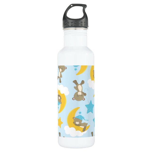 Bouteille D'eau Motif D'Ours, Mignonnes Ours, Nounours, Étoiles (Devant)