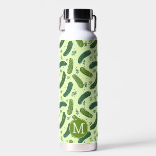 Bouteille D'eau Motif et monogramme de la selle de la main tirée