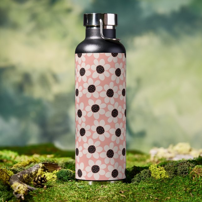 Bouteille D'eau Motif Fleur Rose Cute (Café)